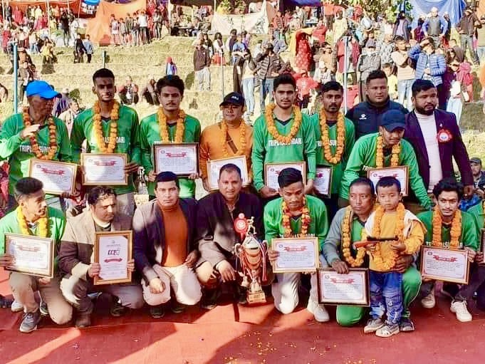 अन्तरपालिका टी २० क्रिकेटको उपाधिको त्रिपुरासुन्दरी गाउँपालिका धादिङलाई