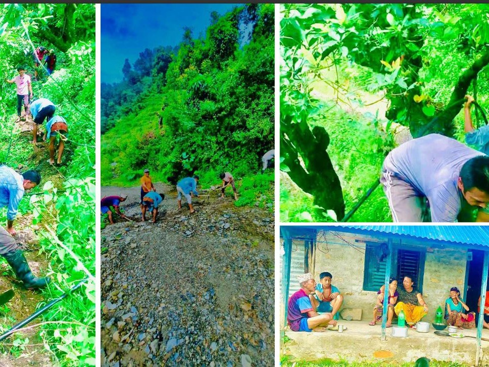 गोरखा,आरुघाट : पैका गुरुङ टोलको ९ घरधुरिका लागि गाउँमा पानी आयो