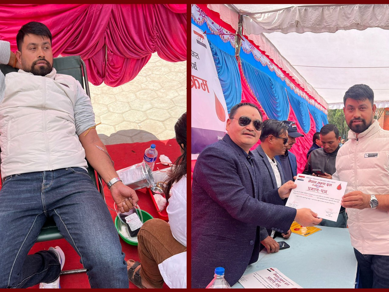 भुकम्पमा परेका घाइतेको उपचारका लागि तरुण दलको रक्तदान