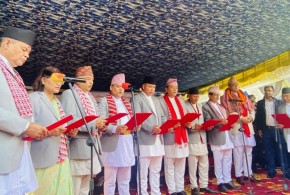 बागमती प्रदेशमा मुख्यमन्त्री बानियाँसहित ८ मन्त्रीको शपथ, एमाले-कांग्रेस गठबन्धनबाट सरकार गठन